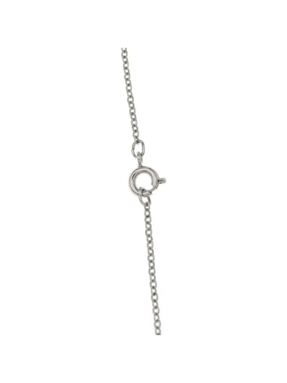 Chanel CC Logo Necklace Silver Metal